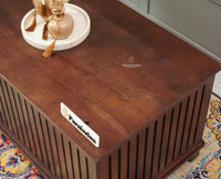 Deccan Slatted Trunk Box Storage Coffee Table Furniselan Grey Finish