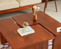 Pivot Flexi Wooden Coffee Table Multi Functions Use Coffee & Side Table Brown Finish