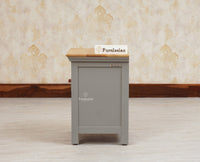 Alexandria Wooden Bedside Table One Drawer Furniselan Cool-Grey