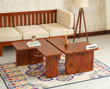 Pivot Flexi Wooden Coffee Table Multi Functions Use Coffee & Side Table Brown Finish