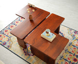 Pivot Flexi Wooden Coffee Table Multi Functions Use Coffee & Side Table Brown Finish