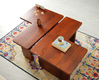 Pivot Flexi Wooden Coffee Table Multi Functions Use Coffee & Side Table Brown Finish