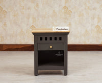 Alexandria Wooden Bedside Table One Drawer - Furniselan Slate-Grey