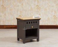 Alexandria Wooden Bedside Table One Drawer - Furniselan Slate-Grey