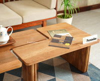 Pivot Flexi Wooden Coffee Table Multi Functions Use Coffee & Side Table Natural Oak  Finish