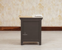 Alexandria Wooden Bedside Table One Drawer - Furniselan Slate-Grey