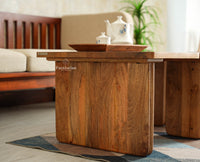 Pivot Flexi Wooden Coffee Table Multi Functions Use Coffee & Side Table Natural Oak  Finish