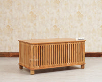 Deccan Slatted Trunk Box Storage Coffee Table Furniselan Natural Finish