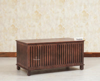 Deccan Slatted Trunk Box Storage Coffee Table Furniselan Grey Finish