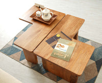 Pivot Flexi Wooden Coffee Table Multi Functions Use Coffee & Side Table Natural Oak  Finish