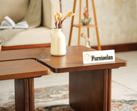 Pivot Flexi Wooden Coffee Table Multi Functions Use Coffee & Side Table Teak Finish