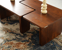Pivot Flexi Wooden Coffee Table Multi Functions Use Coffee & Side Table Teak Finish