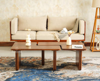 Pivot Flexi Wooden Coffee Table Multi Functions Use Coffee & Side Table Teak Finish