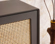 Boston Solid Wood Rattan Cane Two Door Sideboard with three Drawers - Sideboard - Furniselan Slate-Grey