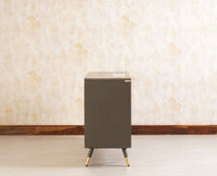 Boston Solid Wood Rattan Cane Two Door Sideboard with three Drawers - Sideboard - Furniselan Slate-Grey