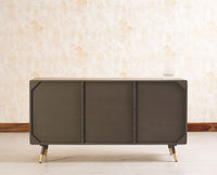 Boston Solid Wood Rattan Cane Two Door Sideboard with three Drawers - Sideboard - Furniselan Slate-Grey