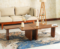 Pivot Flexi Wooden Coffee Table Multi Functions Use Coffee & Side Table Teak Finish