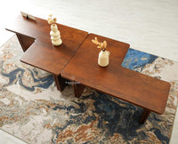 Pivot Flexi Wooden Coffee Table Multi Functions Use Coffee & Side Table Teak Finish