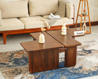 Pivot Flexi Wooden Coffee Table Multi Functions Use Coffee & Side Table Teak Finish