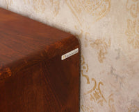 Boston Solid Wood Rattan Cane Tv Cabinet with Two Doors and Two Drawers - Tv Cabinet - Furniselan-Brown-Finish