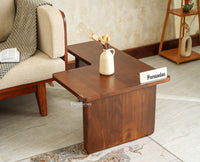 Pivot Flexi Wooden Coffee Table Multi Functions Use Coffee & Side Table Teak Finish
