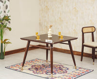 Boston Solid Wood Rattan Cane Dining Table Four Seater Set Square - Dining Set - Furniselan Grey-Finish