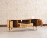 Boston Solid Wood Rattan Cane Tv Cabinet - Tv Cabinet - Furniselan Natural-Finish