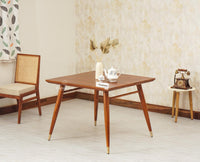 Boston Solid Wood Square Dining Table Four Seater Furniselan Brown-Finish