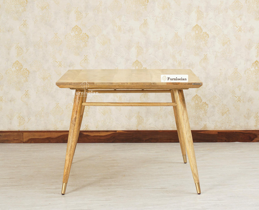 Boston Solid Wood Rattan Cane Dining Table Four Seater Set Square Furniselan Natural-Finish