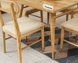 Boston Solid Wood Rattan Cane Dining Table Four Seater Set Square Furniselan Natural-Finish