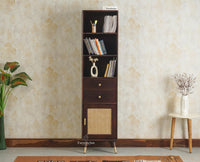 Boston Solid Wood Tall Bookshelf Unit File Rack Furniselan Grey Finish