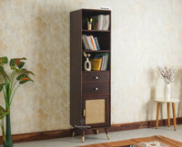 Boston Solid Wood Tall Bookshelf Unit File Rack Furniselan Grey Finish