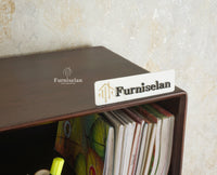 Boston Solid Wood Tall Bookshelf Unit File Rack Furniselan Grey Finish