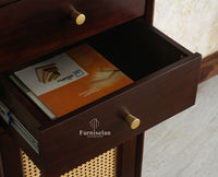 Boston Solid Wood Tall Bookshelf Unit File Rack Furniselan Grey Finish