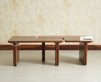 Pivot Flexi Wooden Coffee Table Multi Functions Use Coffee & Side Table Teak Finish