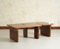 Pivot Flexi Wooden Coffee Table Multi Functions Use Coffee & Side Table Teak Finish