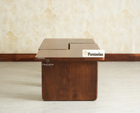Pivot Flexi Wooden Coffee Table Multi Functions Use Coffee & Side Table Teak Finish