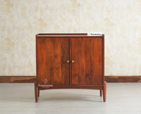 Wellington Solid Wood Sideboard Cabinet Two Door Furniselan Brown Finish
