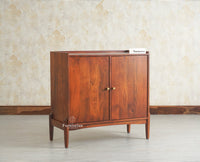 Wellington Solid Wood Sideboard Cabinet Two Door Furniselan Brown Finish