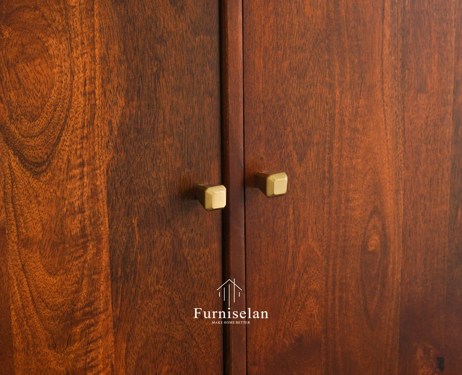 Wellington Solid Wood Sideboard Cabinet Two Door - Sideboard - Furniselan- Brown Finish