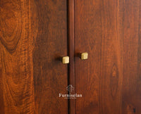 Wellington Solid Wood Sideboard Cabinet Two Door Furniselan Brown Finish