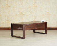 Ibiza Modern Coffee Table Two Drawers Grey Finish