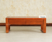 Ibiza Modern Coffee Table Two Drawers Brown Finish