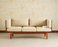 Boston Wooden Luma Three Seater Sofa Brown Finish
