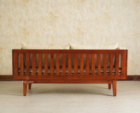 Boston Wooden Luma Three Seater Sofa Brown Finish