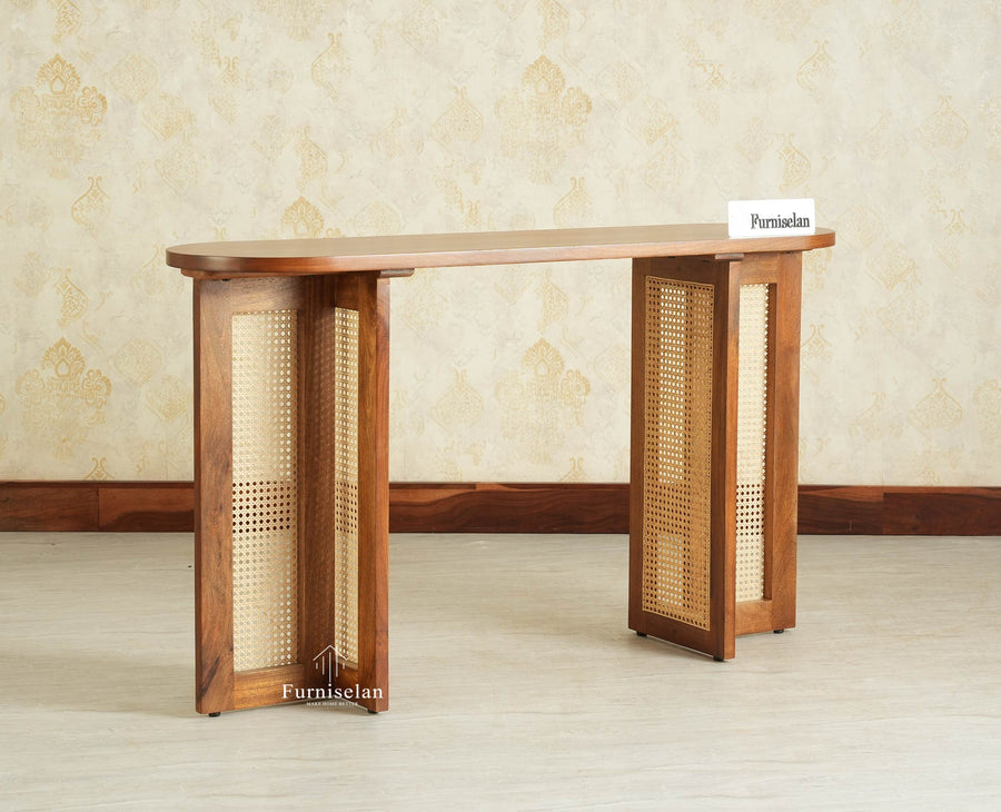 Boston Luma Wooden Entryway Console Table Teak Finish