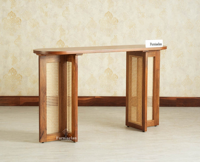 Boston Luma Wooden Entryway Console Table Teak Finish