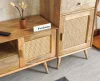 Boston Solid Wood Tv Entertainment Unit Set Of Three Cabinets Furniselan Natural Finish