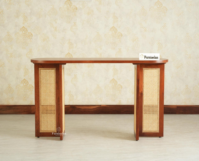 Boston Luma Wooden Entryway Console Table Brown Finish