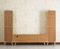 Boston Solid Wood Tv Entertainment Unit Set Of Three Furniselan Natural Finish